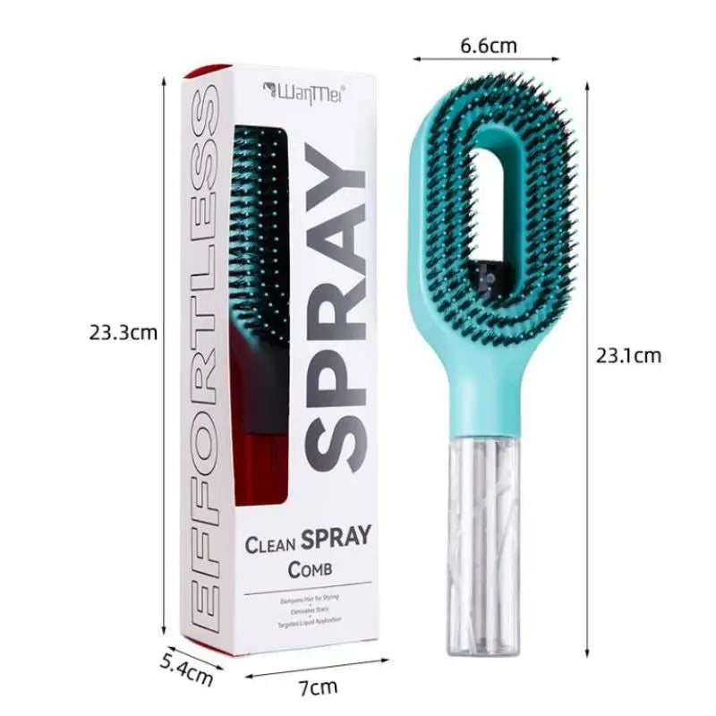 Brosse à Cheveux avec Spray Intégré – Démêlage & Massage du Cuir Chevelu
