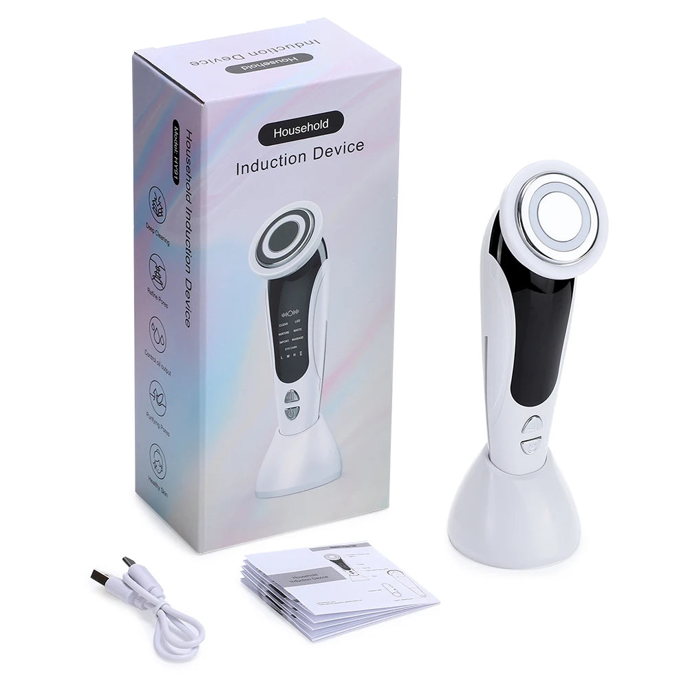 7-in-1 EMS Facial Massager — Light Therapy, Microcurrent & Heat