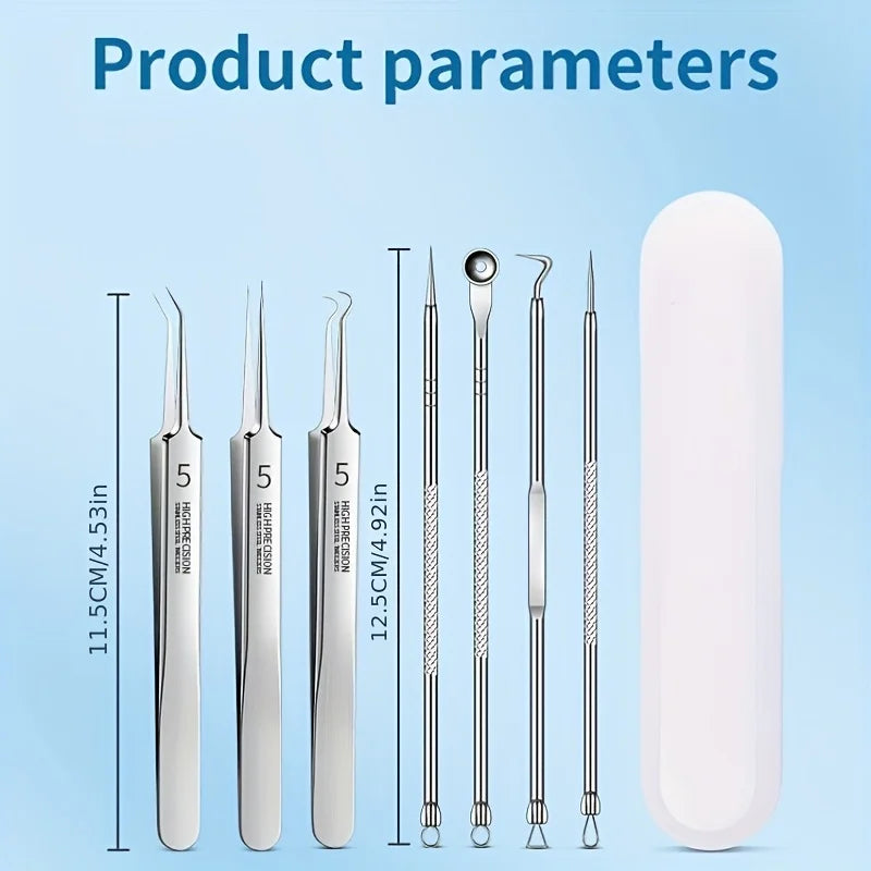 Kit Extracteur de Comédons — Pince Ultra-Fine Anti-Points Noirs & Acné