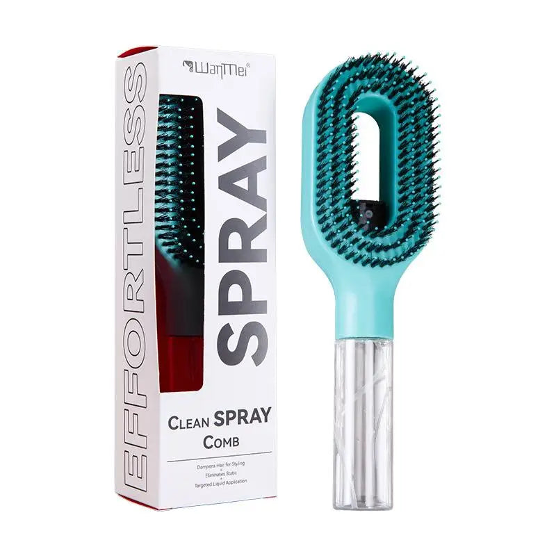 Brosse à Cheveux avec Spray Intégré – Démêlage & Massage du Cuir Chevelu
