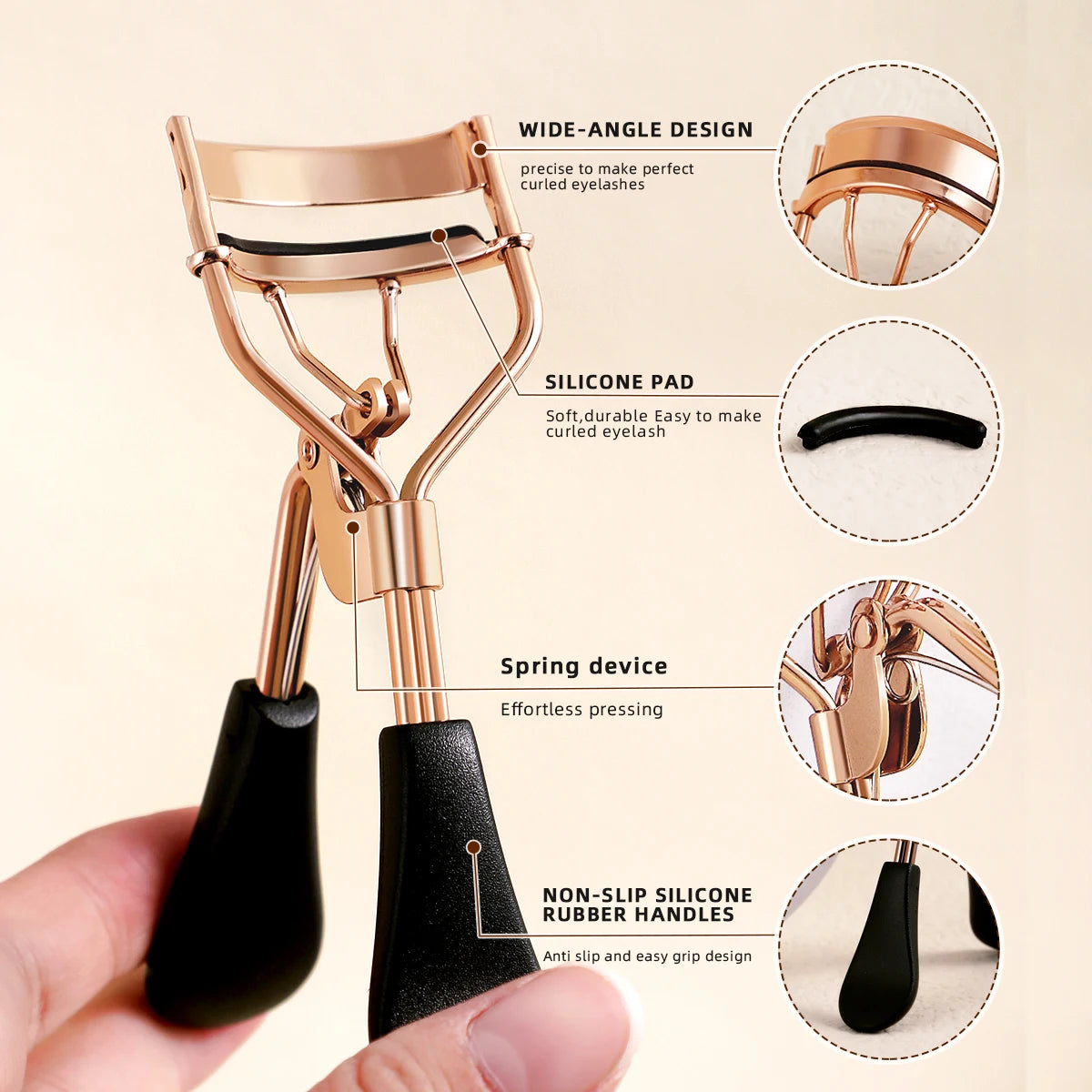 Recourbe-Cils Portable avec  Coussinets en Silicone