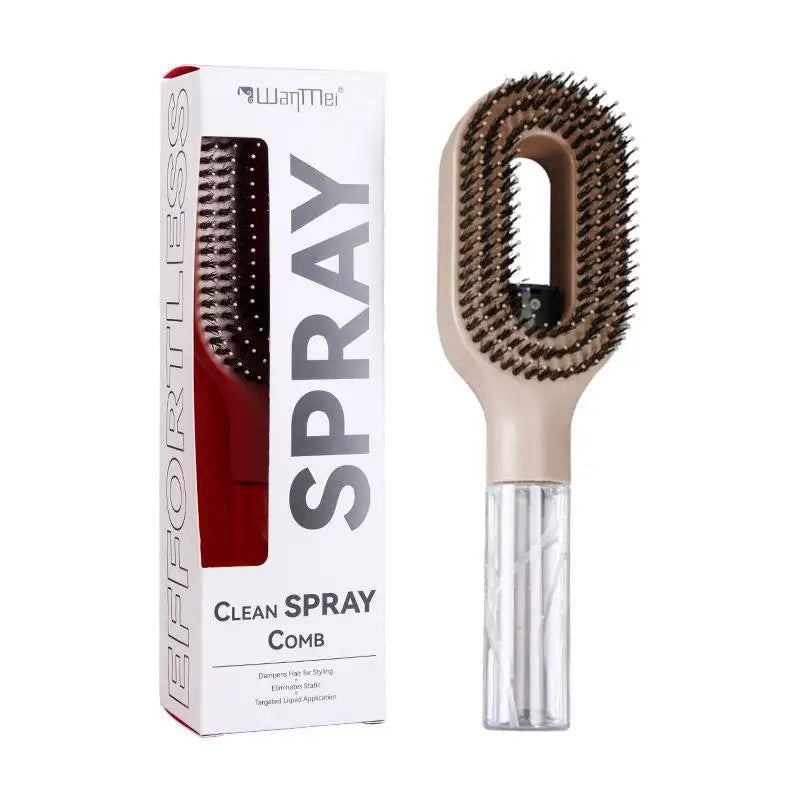 Brosse à Cheveux avec Spray Intégré – Démêlage & Massage du Cuir Chevelu