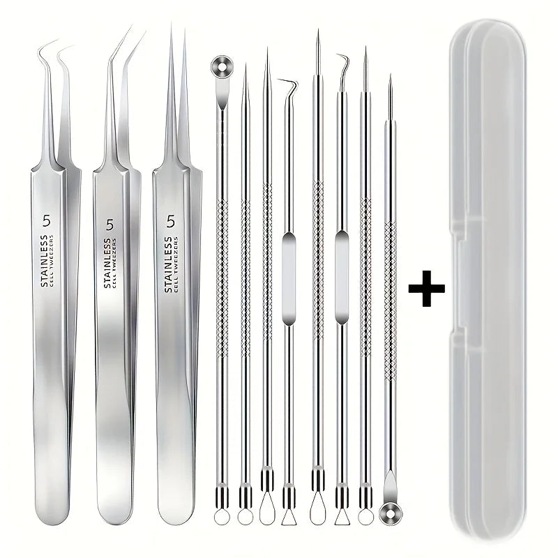 Kit Extracteur de Comédons — Pince Ultra-Fine Anti-Points Noirs & Acné