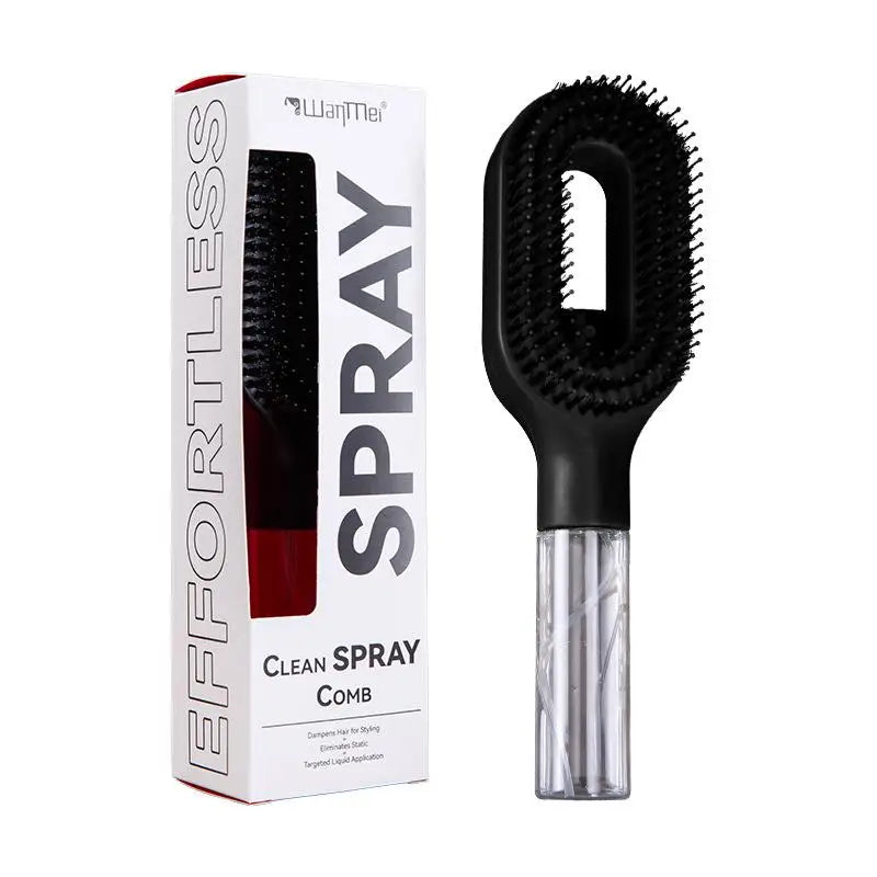 Brosse à Cheveux avec Spray Intégré – Démêlage & Massage du Cuir Chevelu