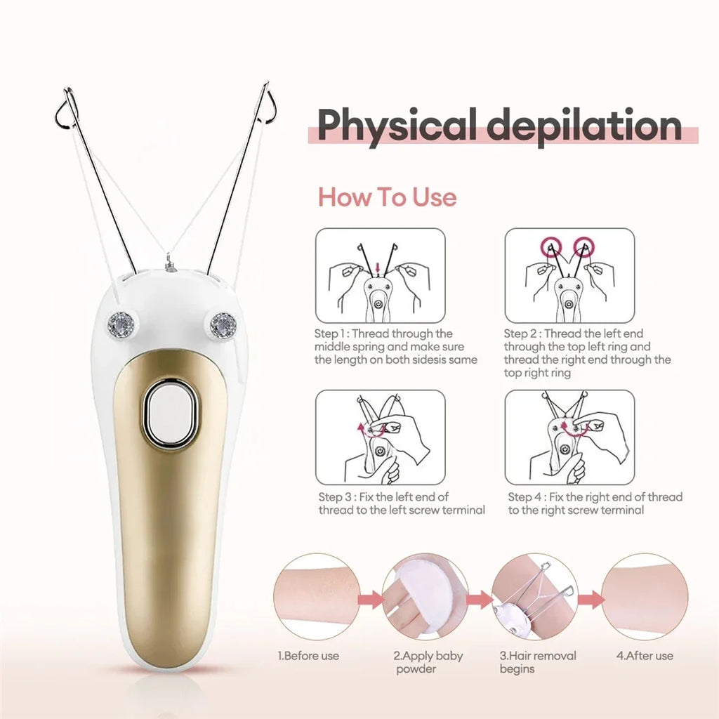 Épilateur Électrique à Fil pour Femmes – Indolore, Portable & Rechargeable
