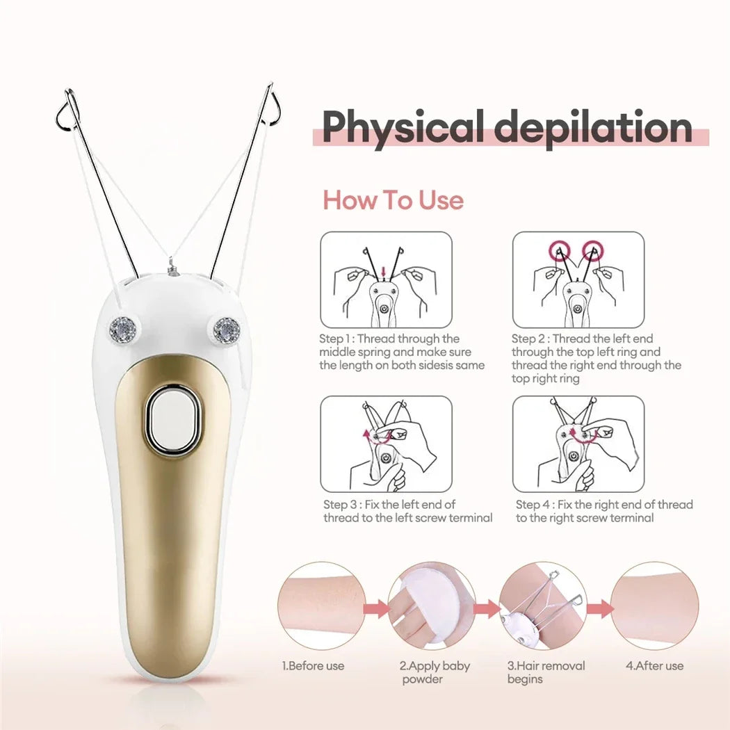 Épilateur Électrique à Fil pour Femmes – Indolore, Portable & Rechargeable