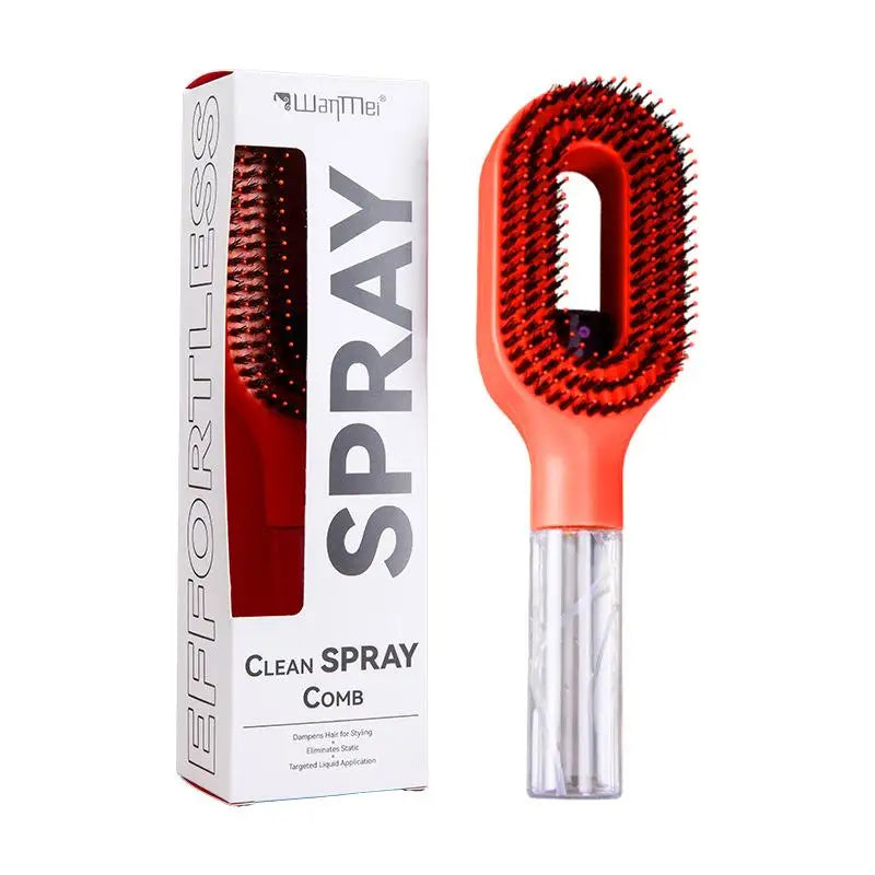 Brosse à Cheveux avec Spray Intégré – Démêlage & Massage du Cuir Chevelu