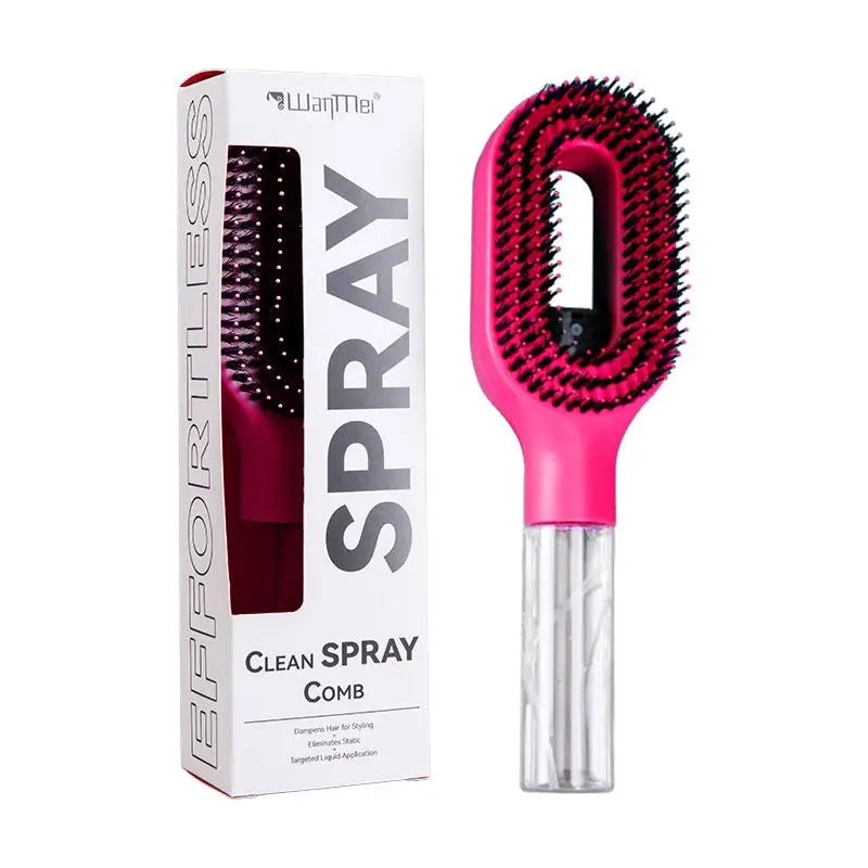 Brosse à Cheveux avec Spray Intégré – Démêlage & Massage du Cuir Chevelu