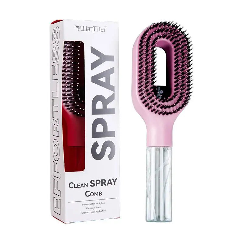 Brosse à Cheveux avec Spray Intégré – Démêlage & Massage du Cuir Chevelu