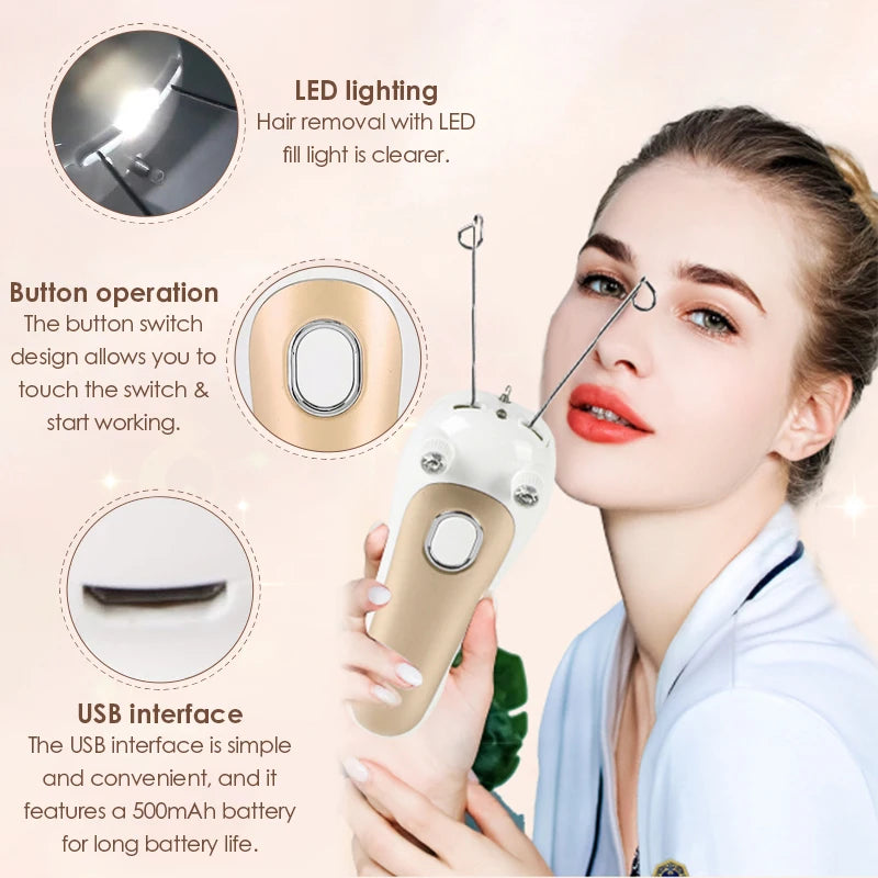Épilateur Électrique à Fil pour Femmes – Indolore, Portable & Rechargeable