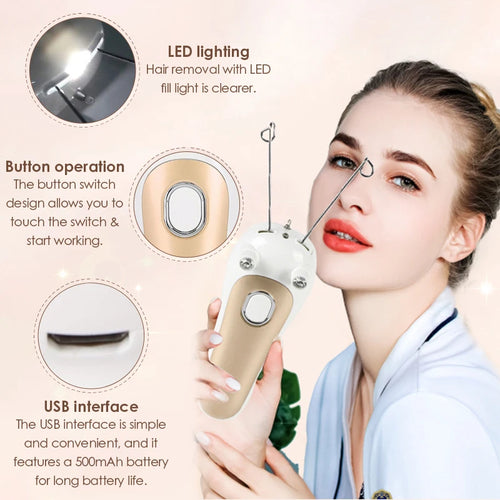 Épilateur Électrique à Fil pour Femmes – Indolore, Portable & Rechargeable