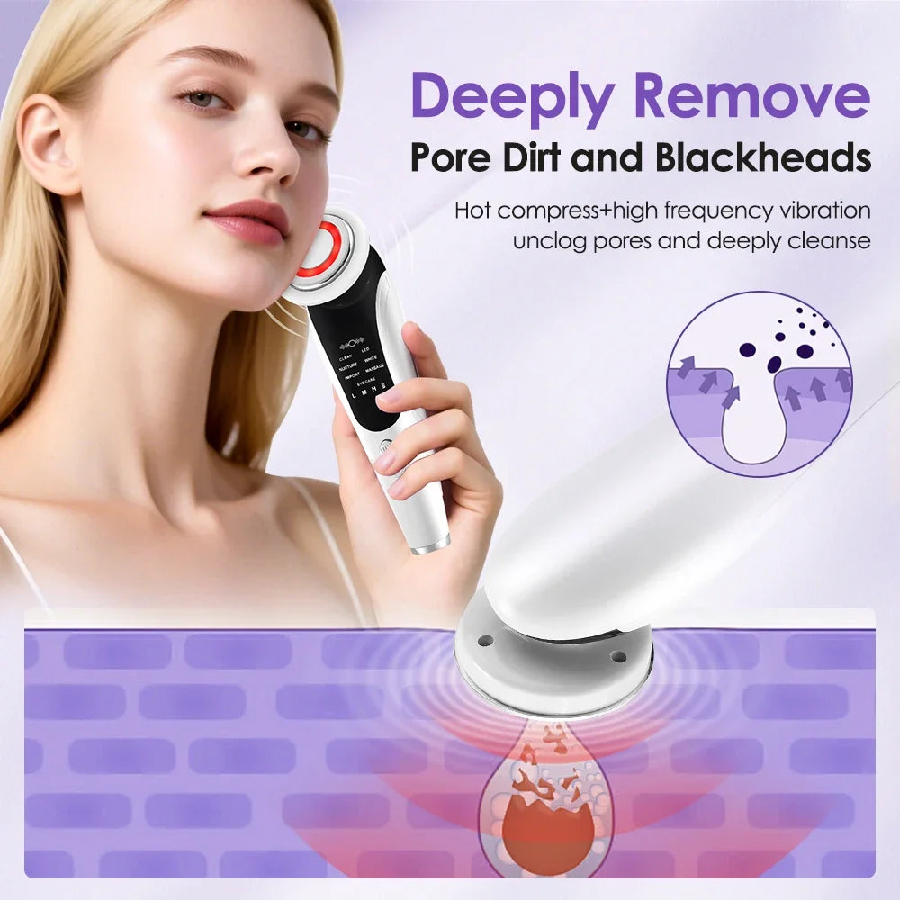 Masseur Facial EMS 7-en-1 — Luminothérapie, Microcourant & Chaleur