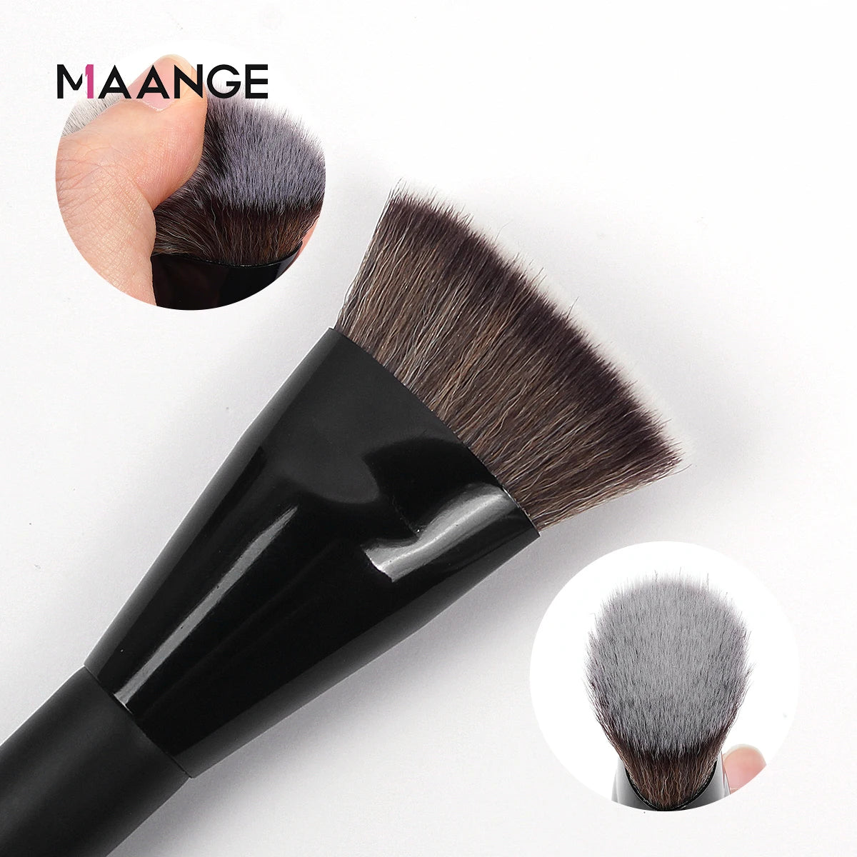 Pinceau Fond de Teint Kabuki Plat MAANGE – Application Précise & Couvrance Modulable