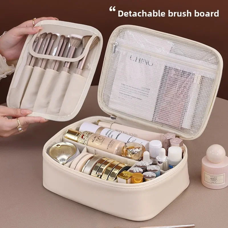 Trousse de Maquillage Luxe en Cuir PU – Grande Capacité & Voyage