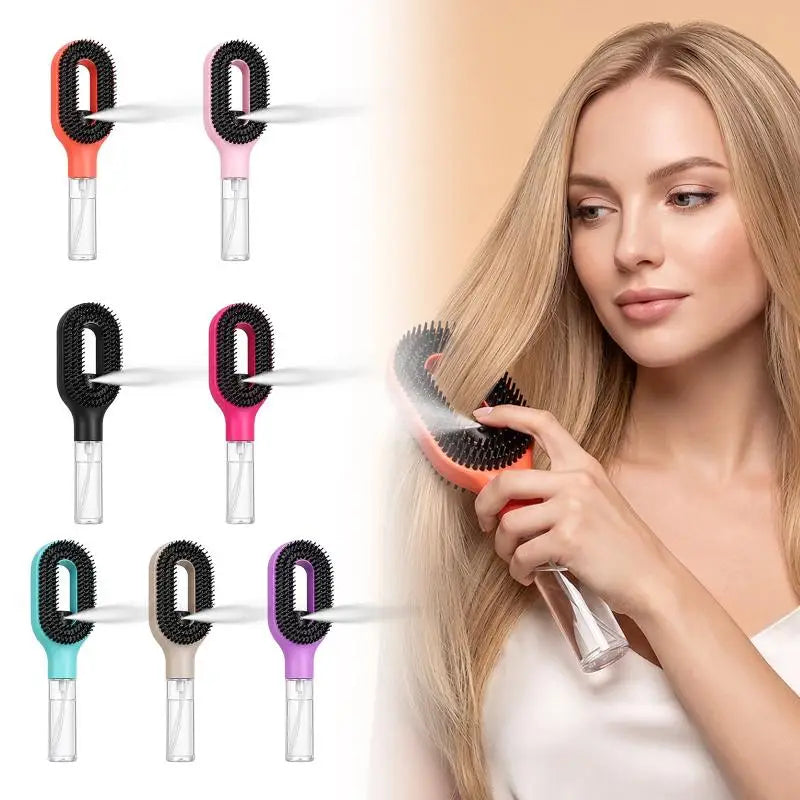Brosse à Cheveux avec Spray Intégré – Démêlage & Massage du Cuir Chevelu