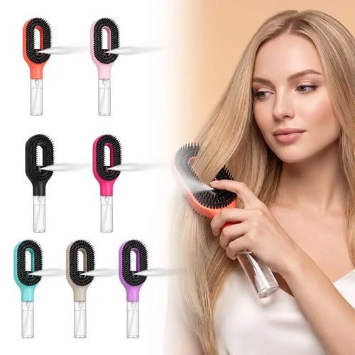 Brosse à Cheveux avec Spray Intégré – Démêlage & Massage du Cuir Chevelu