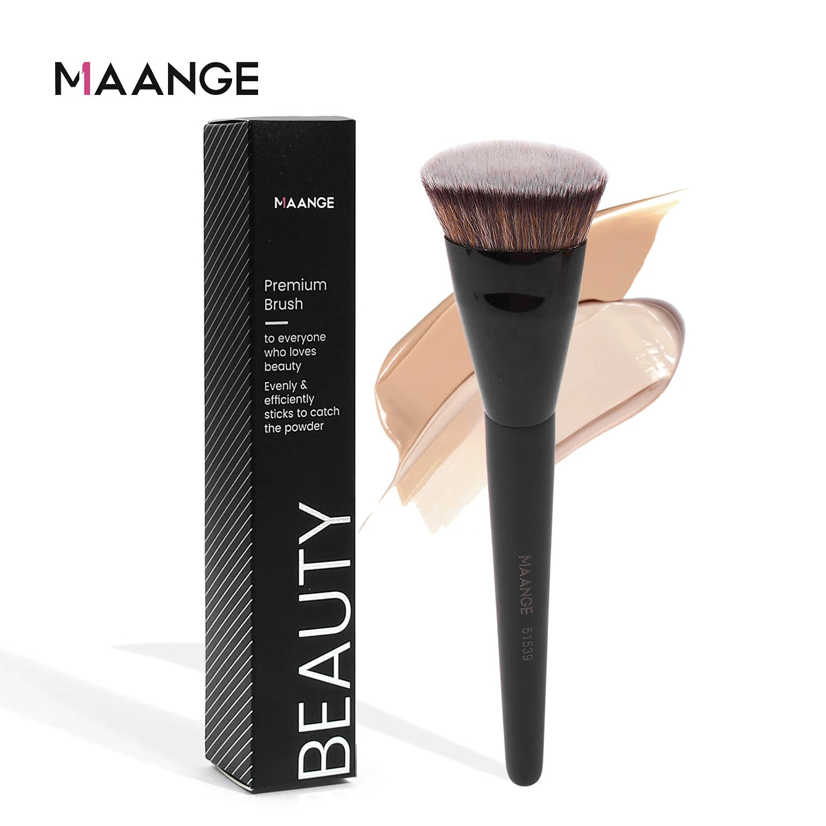 Pinceau Fond de Teint Kabuki Plat MAANGE – Application Précise & Couvrance Modulable
