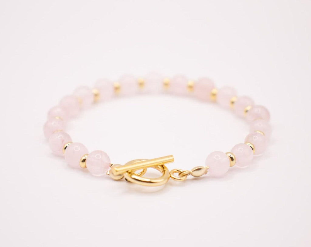 CIRCÉ | Rose Quartz and 18-carat gold-plated stainless steel bracelet
