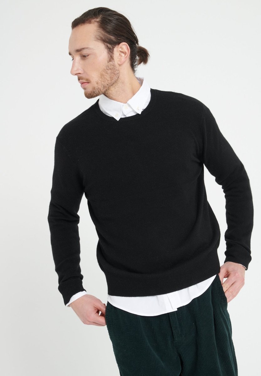 Pull col rond homme en cachemire noir - LUKE 2